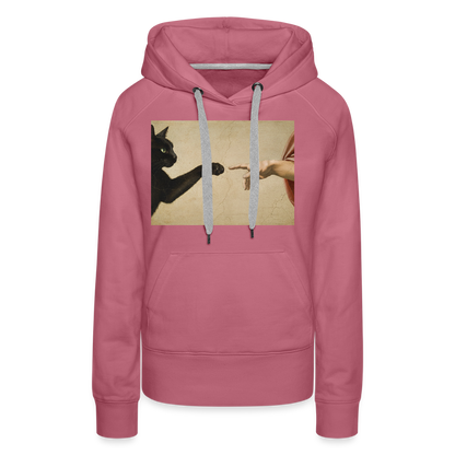 Die Erschaffung Adams… aber die Katze war schneller | Frauen Premium Hoodie - Malve