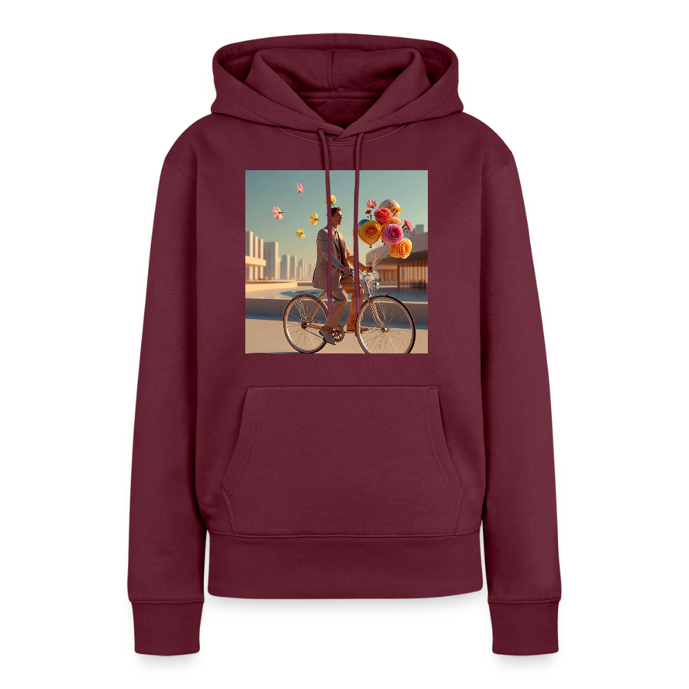 Fahrt ins Ungewisse (mit Blumen) | Frauen Premium Hoodie - Burgunderrot