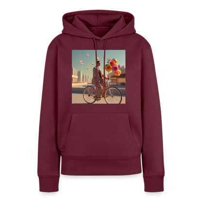 Fahrt ins Ungewisse (mit Blumen) | Frauen Premium Hoodie - Burgunderrot