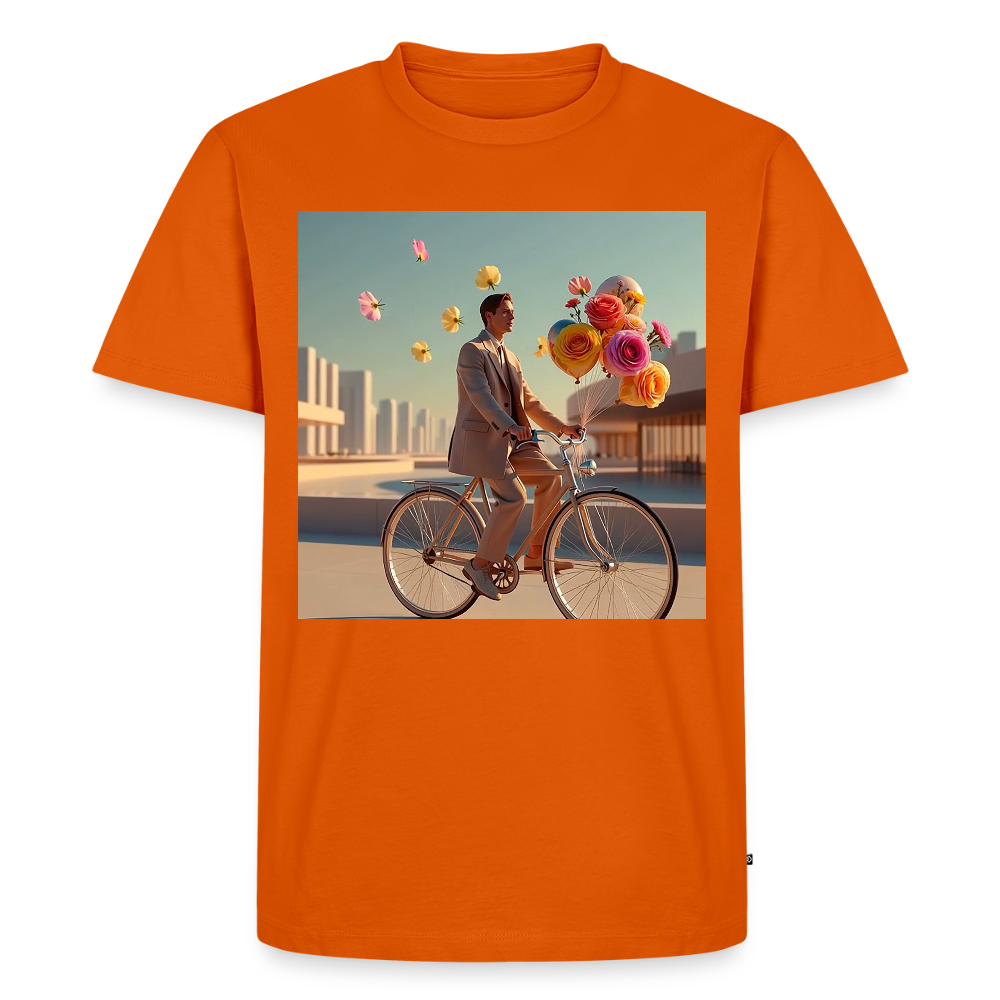 Fahrt ins Ungewisse (mit Blumen) | Männer Premium T-Shirt - Orange 