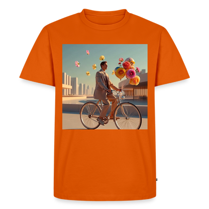 Fahrt ins Ungewisse (mit Blumen) | Männer Premium T-Shirt - Orange 