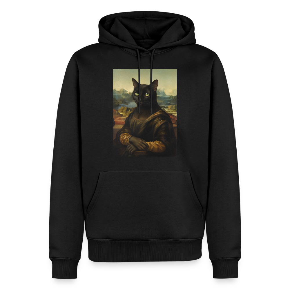 Mona Lisa… aber es ist eine Katze | Männer Premium Hoodie - Schwarz