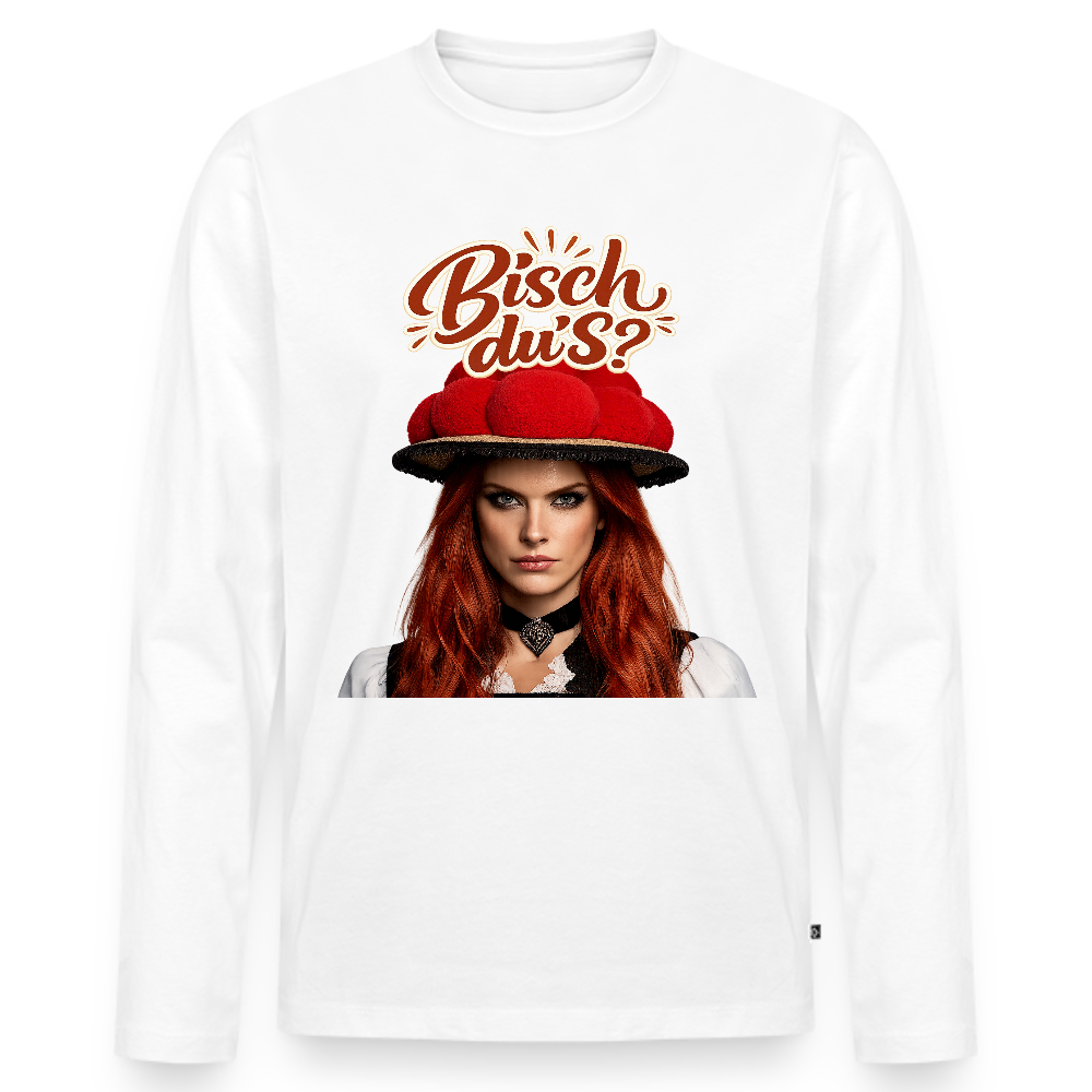 Bisch du’s? – Schwarzwaldmädel | Männer Premium Bio Langarmshirt - Weiß