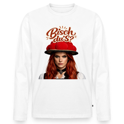Bisch du’s? – Schwarzwaldmädel | Männer Premium Bio Langarmshirt - Weiß