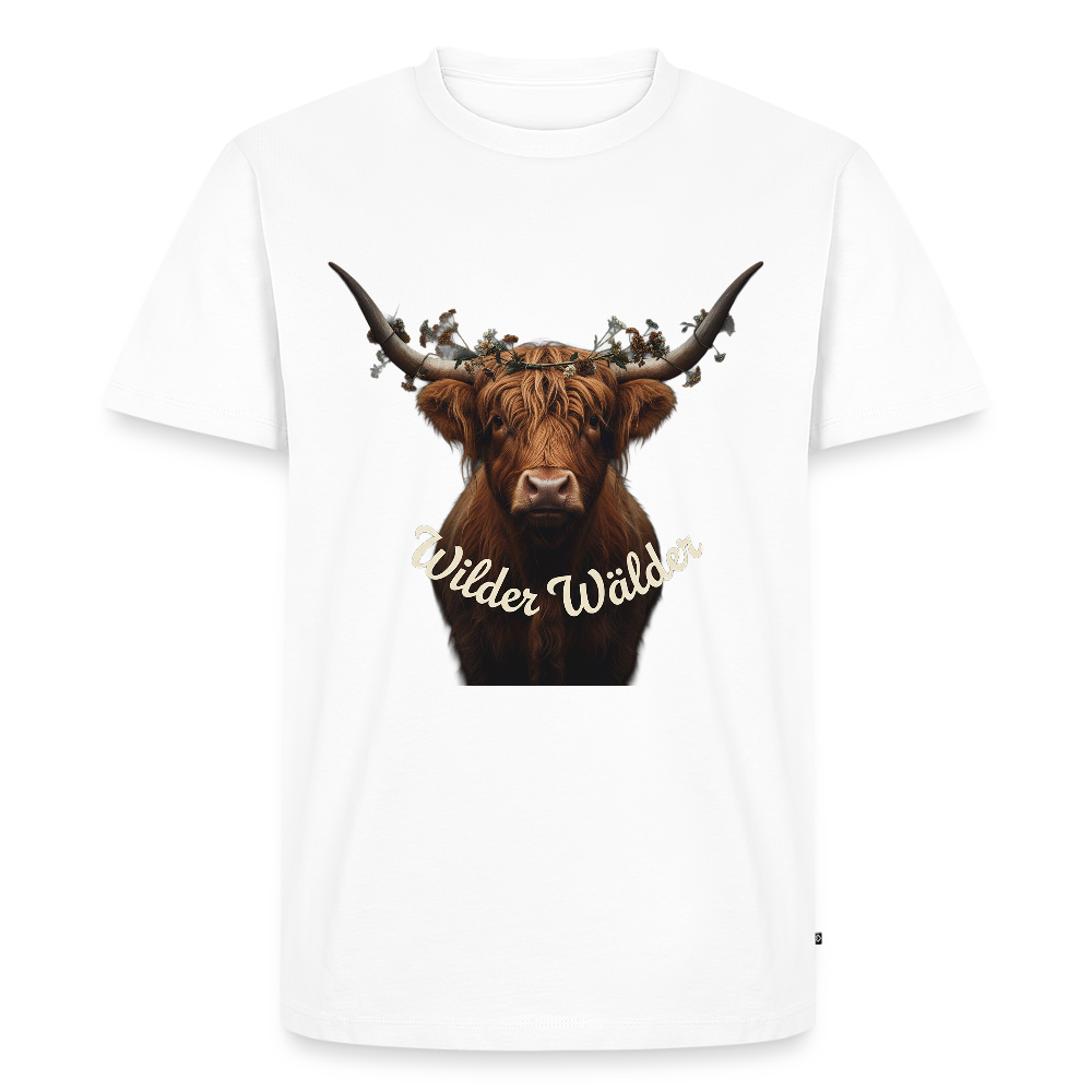 Wilder Wälder – Schwarzwald Highland Rind | Männer Premium T-Shirt - Weiß