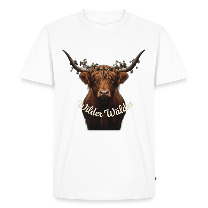 Wilder Wälder – Schwarzwald Highland Rind | Männer Premium T-Shirt - Weiß