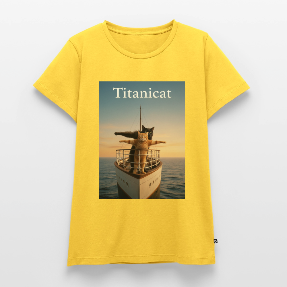 Titanicat – Ich bin der König der Kratzbäume | Frauen Premium T-Shirt - Gelb