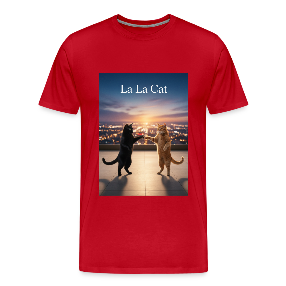 La La Cat – Tanz über den Dächern | Männer Premium T-Shirt - Rot