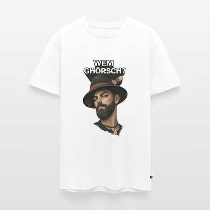 Wem ghörsch? – Alemannische Klärung | Männer Premium T-Shirt - Weiß