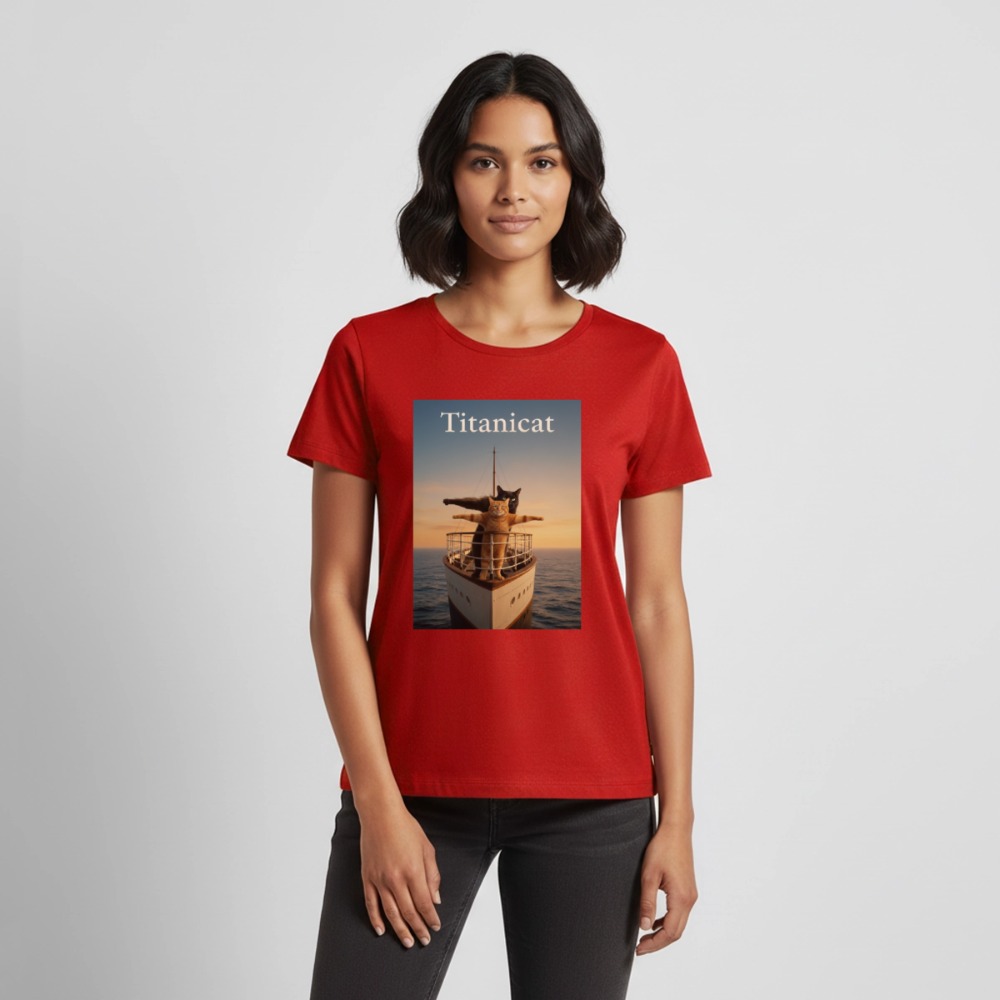 Titanicat – Ich bin der König der Kratzbäume | Frauen Premium T-Shirt - Rot