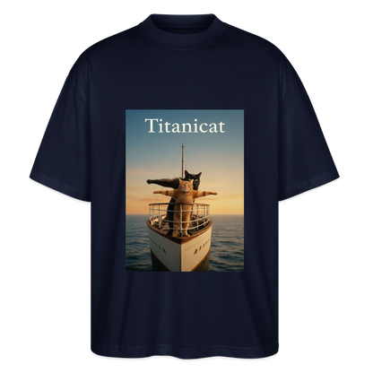 Titanicat – Ich bin der König der Kratzbäume | Stanley/Stella Oversized Unisex Bio T-Shirt Blaster - Navy