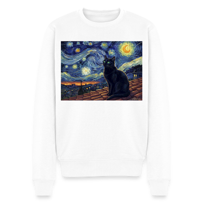 Sternennacht… aber die Katze denkt nach |  Männer Premium Pullover - Weiß