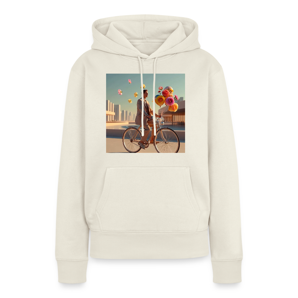 Fahrt ins Ungewisse (mit Blumen) | Frauen Premium Hoodie - Naturweiß