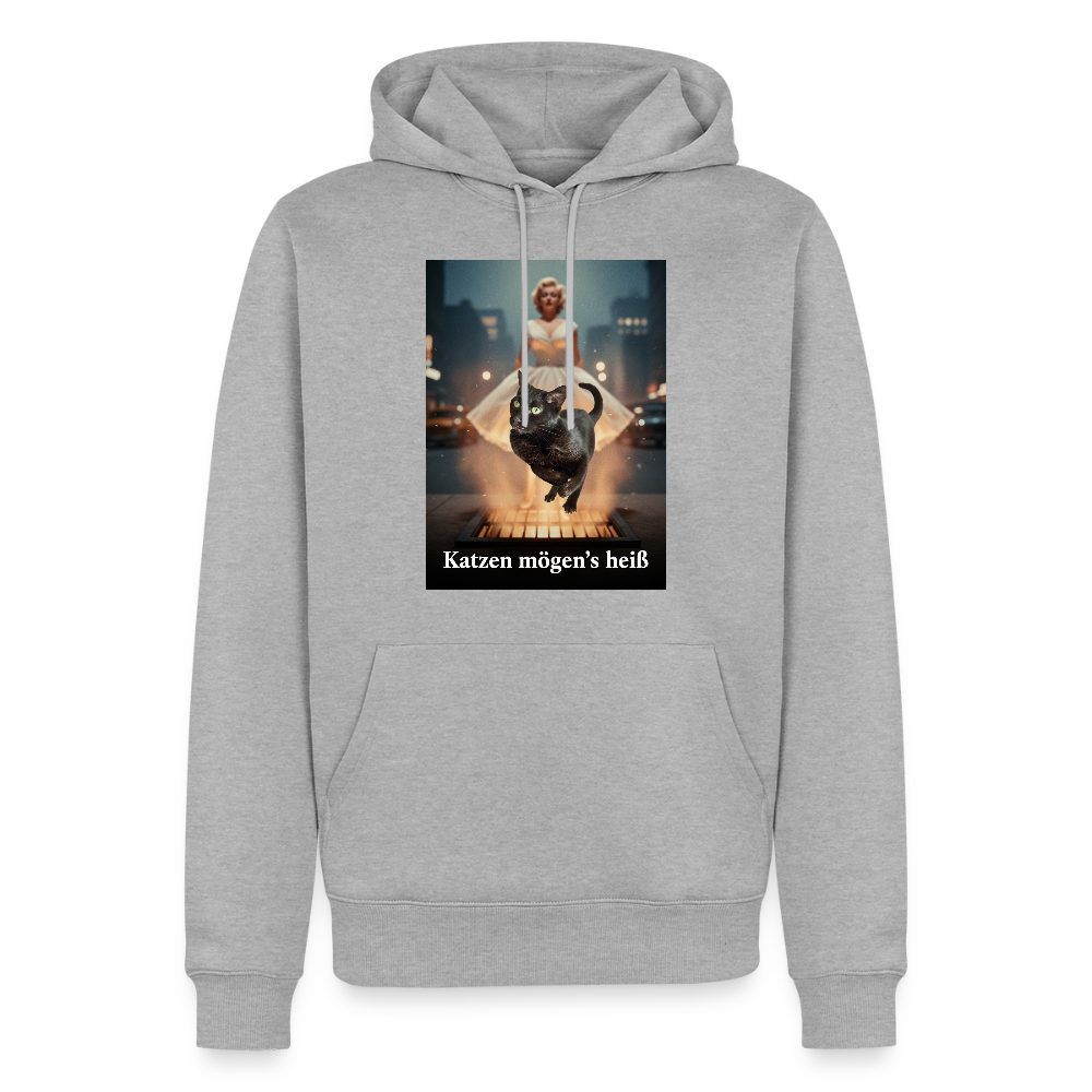 Katzen mögen’s heiß | Männer Premium Hoodie - Grau meliert