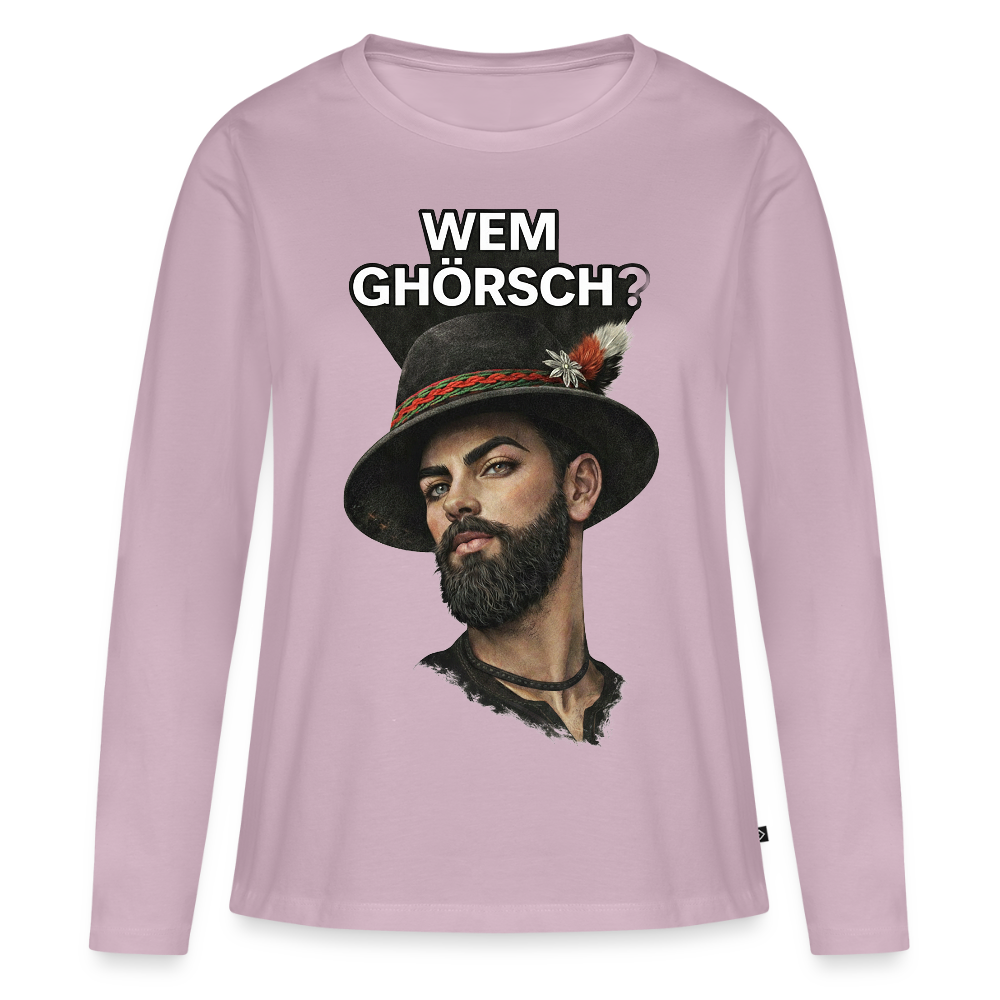 Wem ghörsch? – Alemannische Klärung | Frauen Premium Bio Langarmshirt - Altrosa