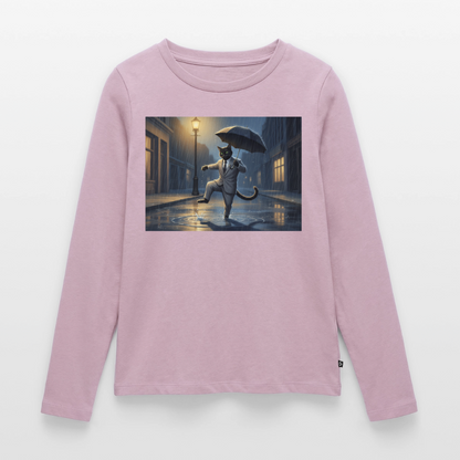 Krümel tanzt im Regen | Frauen Premium Bio Langarmshirt - Altrosa