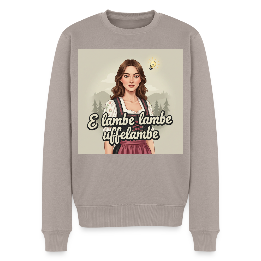 E Lambe, lambe, uffelambe – Alemannischer Geistesblitz |  Männer Premium Pullover - Taupe