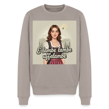 E Lambe, lambe, uffelambe – Alemannischer Geistesblitz |  Männer Premium Pullover - Taupe