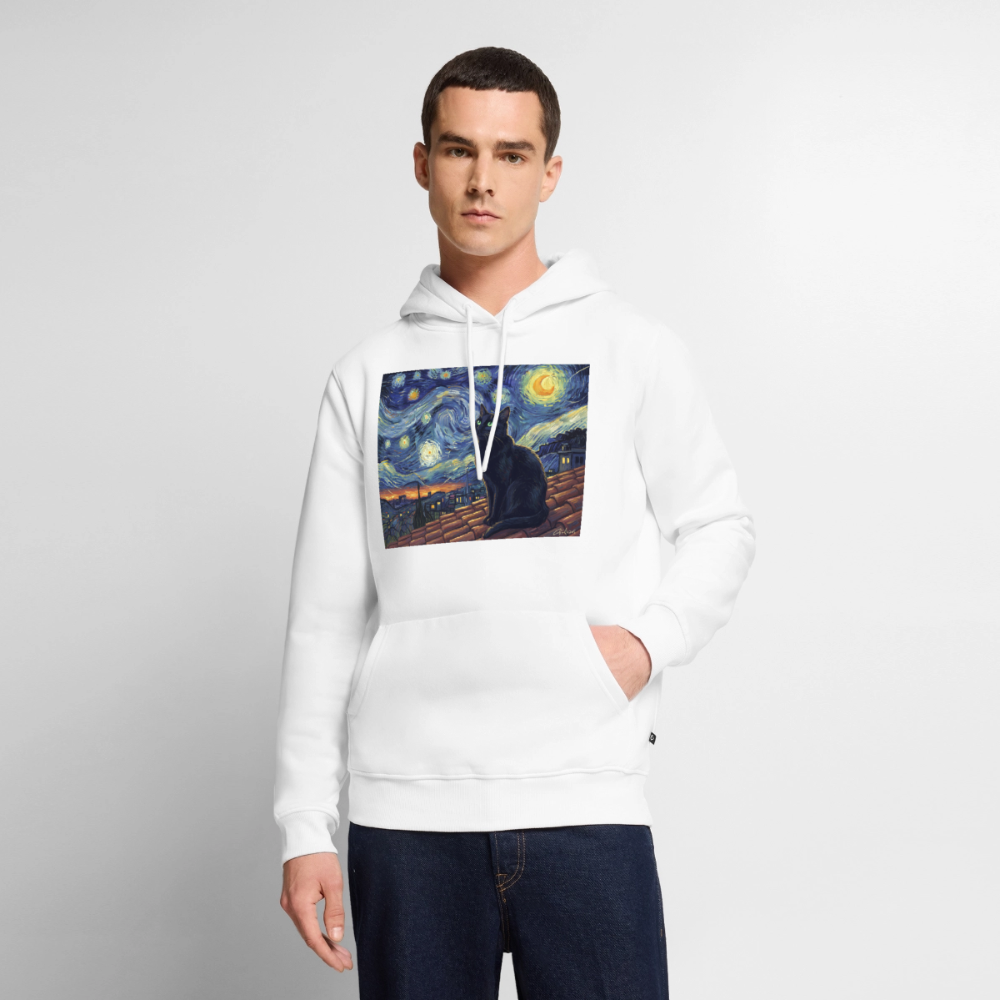 Sternennacht… aber die Katze denkt nach | Männer Premium Hoodie - Weiß