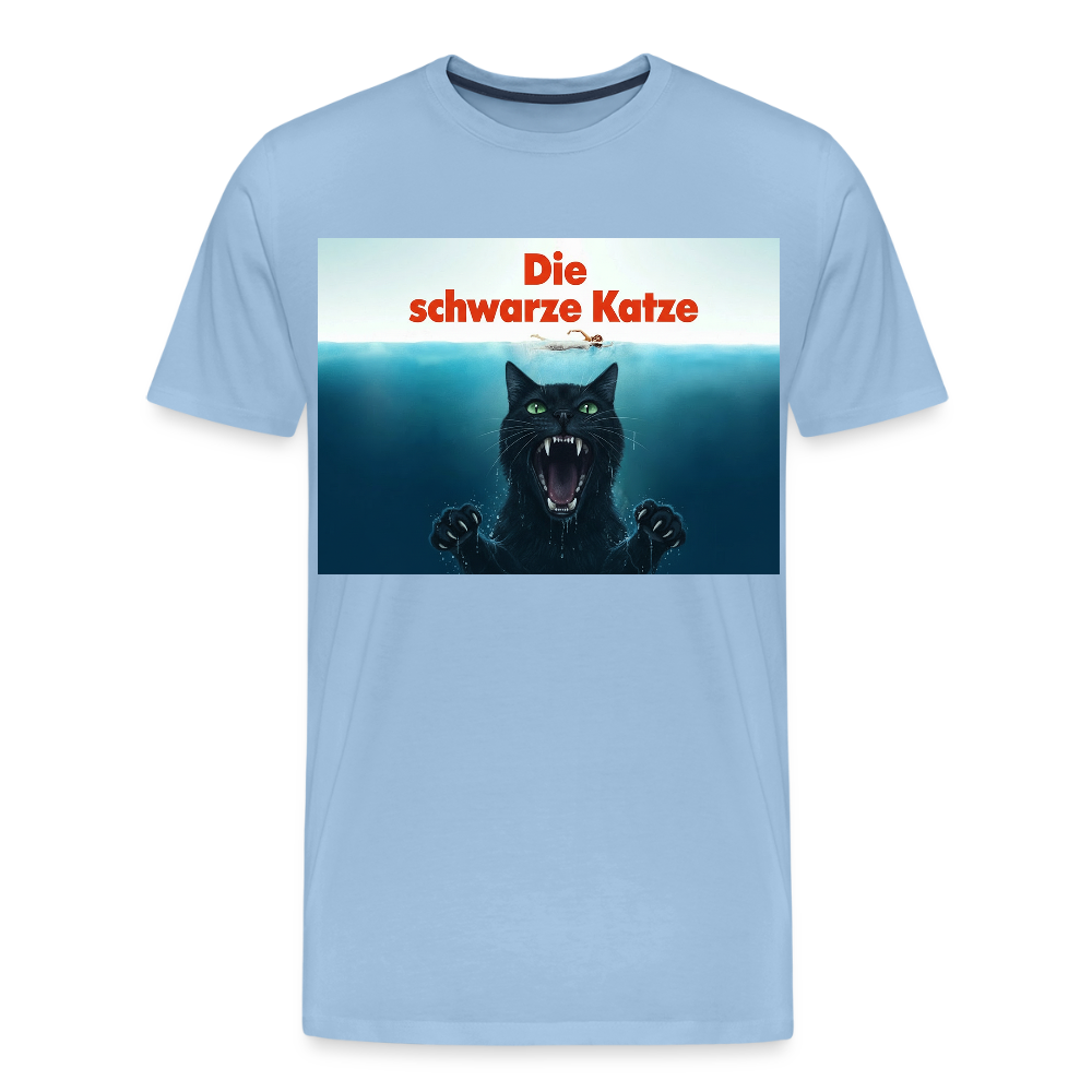 Die schwarze Katze – Krümel taucht auf | Männer Premium T-Shirt - Sky