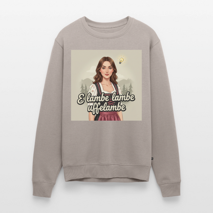 E Lambe, lambe, uffelambe – Alemannischer Geistesblitz |  Männer Premium Pullover - Taupe