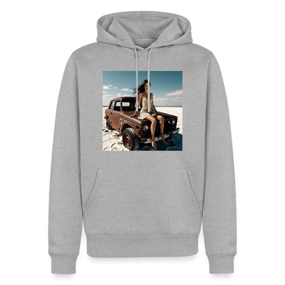 Warten auf irgendwas | Männer Premium Hoodie - Grau meliert