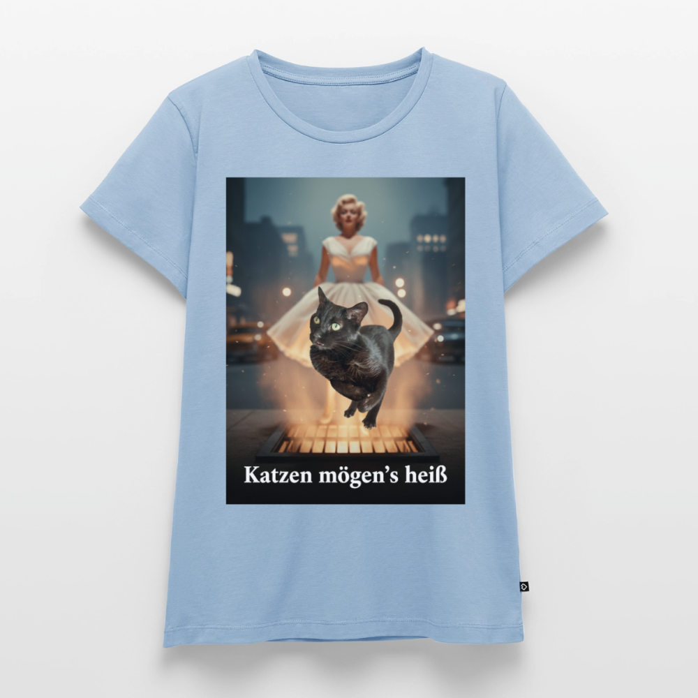 Katzen mögen’s heiß | Frauen Premium T-Shirt - Hellblau