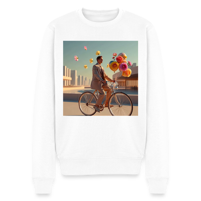 Fahrt ins Ungewisse (mit Blumen) |  Männer Premium Pullover - Weiß