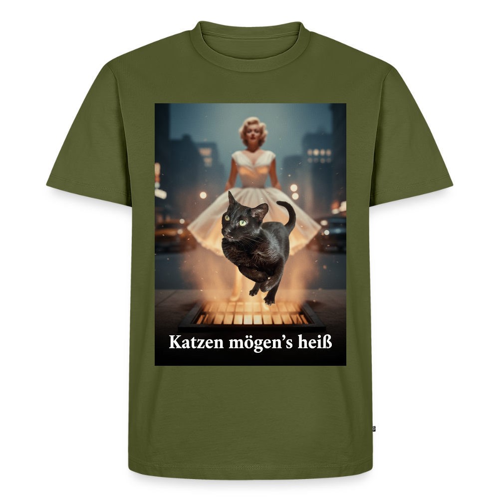 Katzen mögen’s heiß | Männer Premium T-Shirt - Khaki