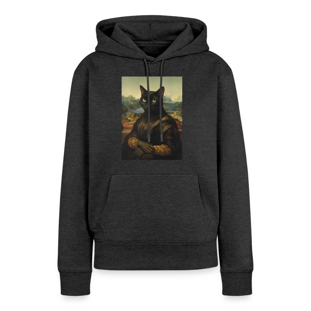 Mona Lisa… aber es ist eine Katze | Frauen Premium Hoodie - Anthrazit meliert