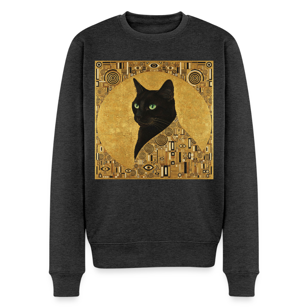 Adele… aber sie schnurrt – Goldene Katze à la Klimt |  Männer Premium Pullover - Anthrazit meliert