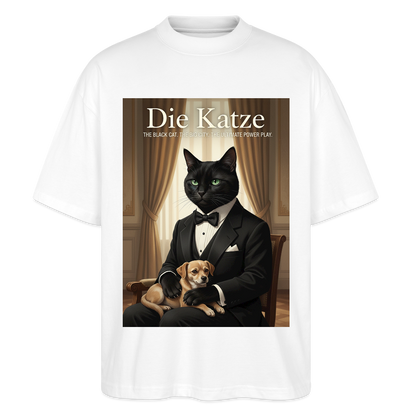 Die Katze – Krümel regelt das | Stanley/Stella Oversized Unisex Bio T-Shirt Blaster - Weiß