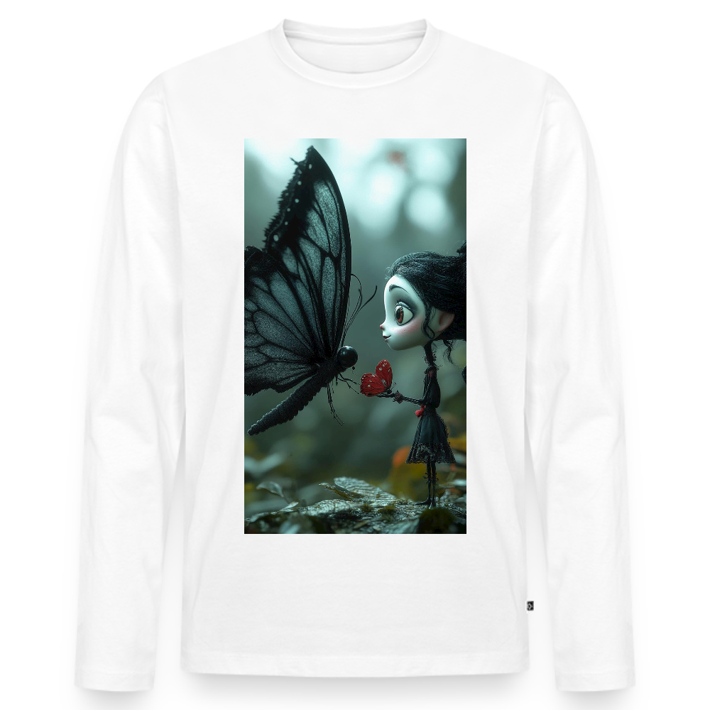 Mut für einen Moment | Männer Premium Bio Langarmshirt - Weiß