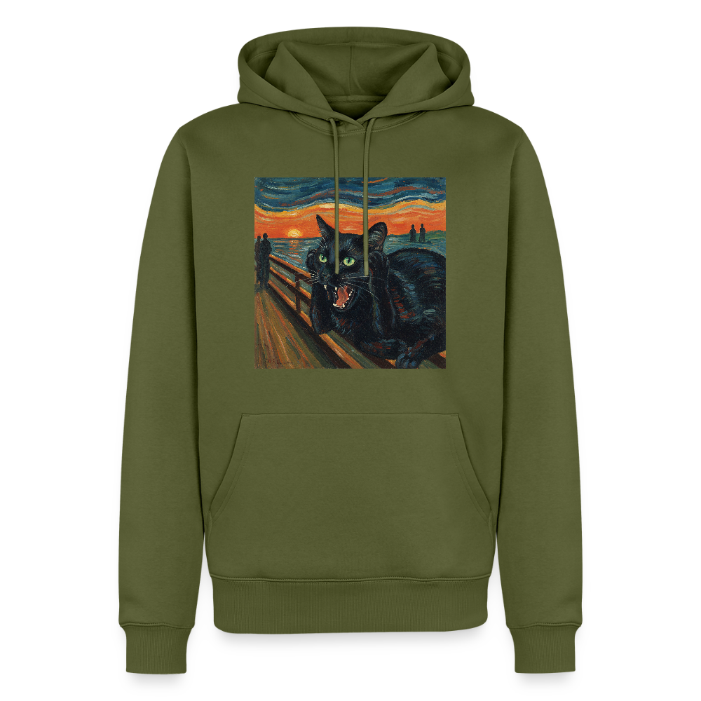 Der Schrei… aber die Katze hat’s zuerst gemerkt | Männer Premium Hoodie - Khaki