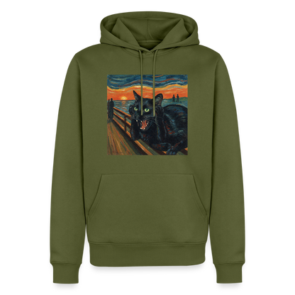 Der Schrei… aber die Katze hat’s zuerst gemerkt | Männer Premium Hoodie - Khaki