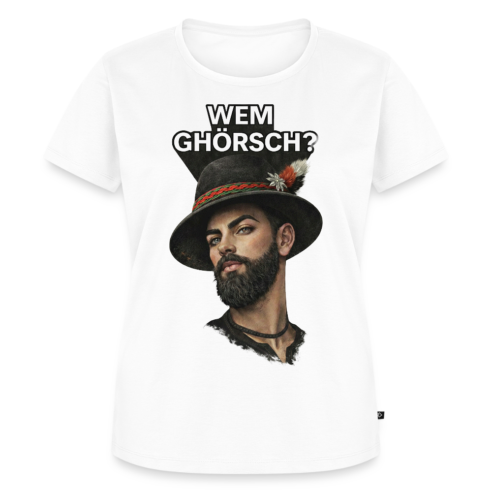 Wem ghörsch? – Alemannische Klärung | Frauen Premium T-Shirt - Weiß