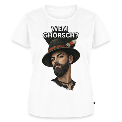 Wem ghörsch? – Alemannische Klärung | Frauen Premium T-Shirt - Weiß