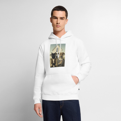 American Gothic… aber mit Katze und Hund | Männer Premium Hoodie - Weiß