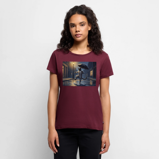 Krümel tanzt im Regen | Frauen Premium T-Shirt - Burgunderrot