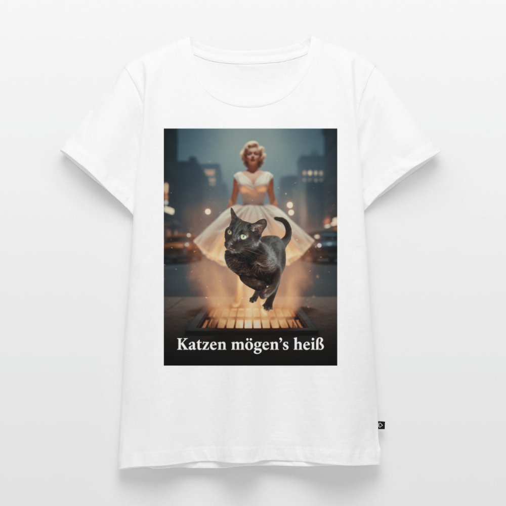 Katzen mögen’s heiß | Frauen Premium T-Shirt - Weiß