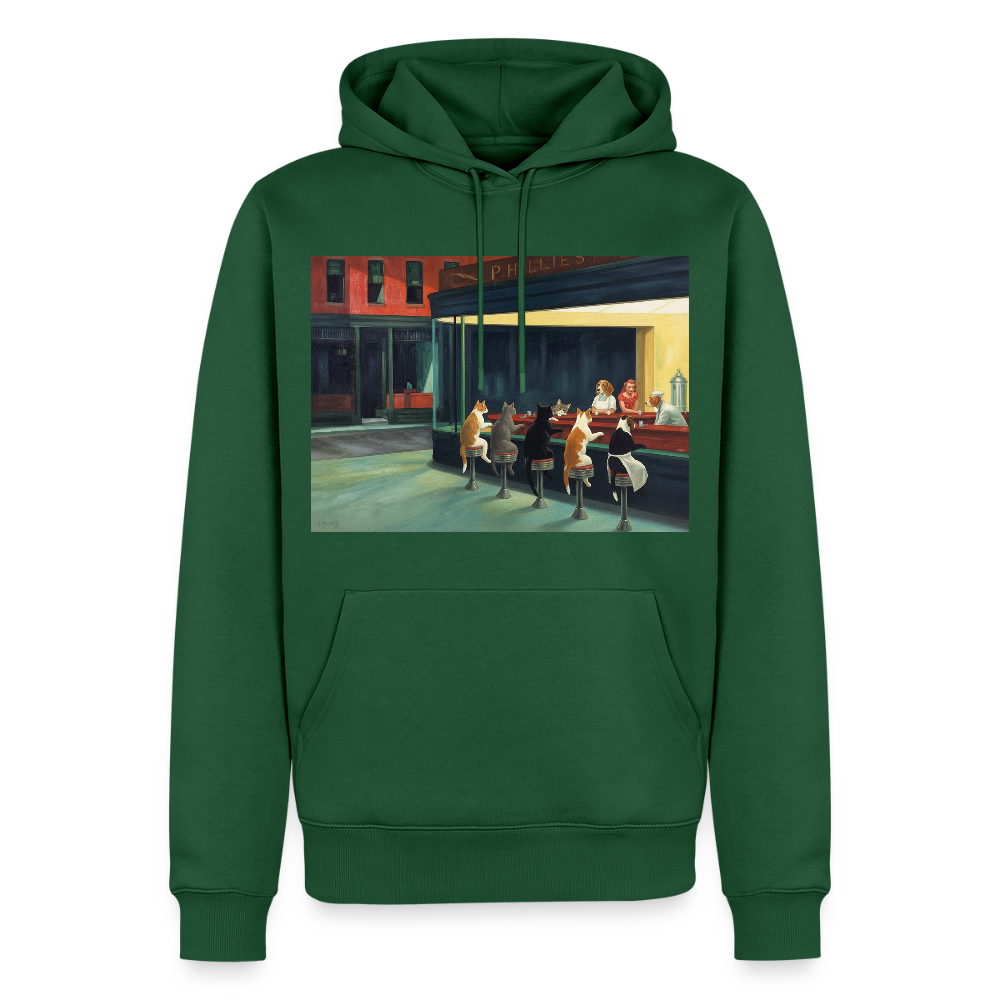 Wenn Hopper Katzen gemalt hätte | Männer Premium Hoodie - Flaschengrün