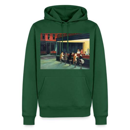 Wenn Hopper Katzen gemalt hätte | Männer Premium Hoodie - Flaschengrün