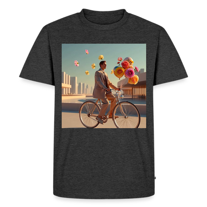 Fahrt ins Ungewisse (mit Blumen) | Männer Premium T-Shirt - Anthrazit meliert