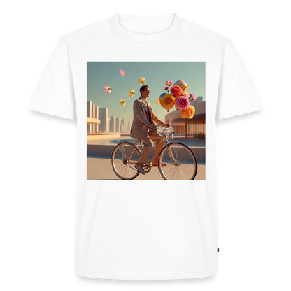 Fahrt ins Ungewisse (mit Blumen) | Männer Premium T-Shirt - Weiß