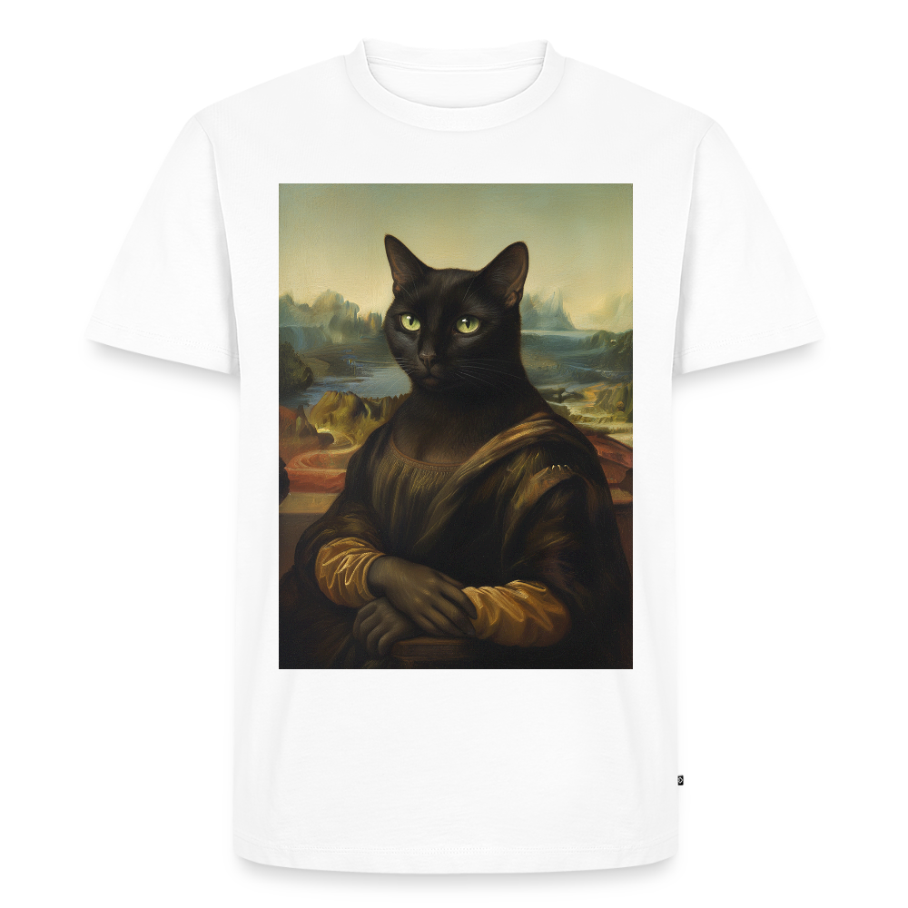 Mona Lisa… aber es ist eine Katze | Männer Premium T-Shirt - Weiß