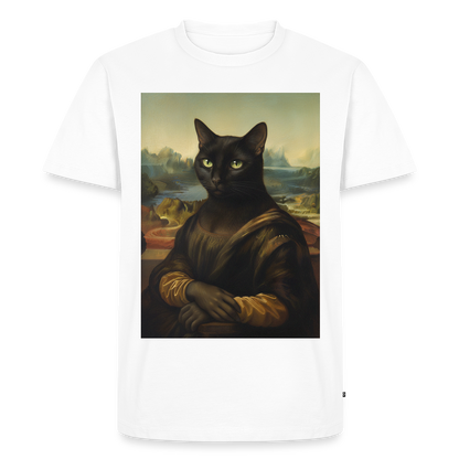 Mona Lisa… aber es ist eine Katze | Männer Premium T-Shirt - Weiß