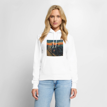 Der Schrei… aber die Katze hat’s zuerst gemerkt | Frauen Premium Hoodie - Weiß