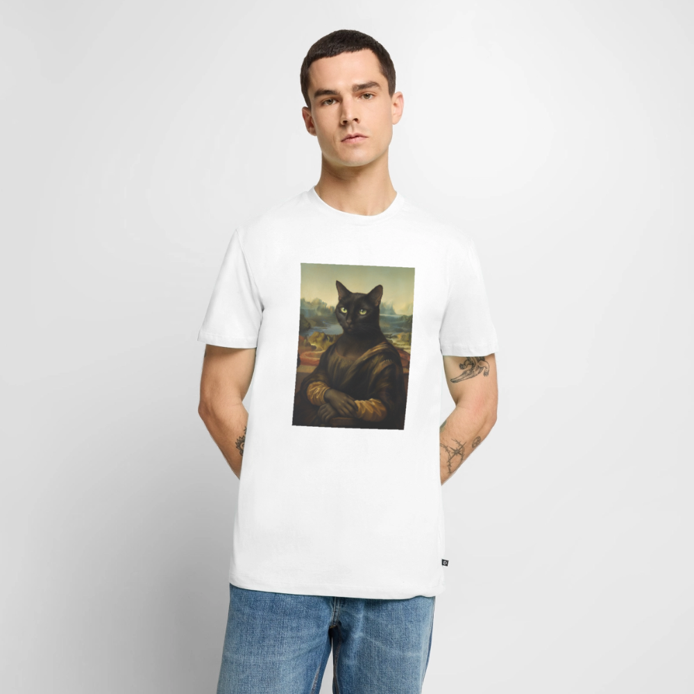 Mona Lisa… aber es ist eine Katze | Männer Premium T-Shirt - Weiß