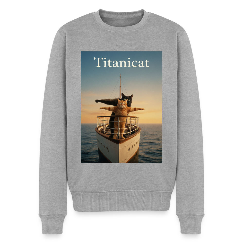 Titanicat – Ich bin der König der Kratzbäume |  Männer Premium Pullover - Grau meliert