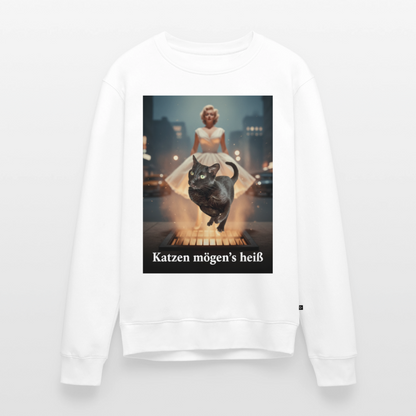 Katzen mögen’s heiß |  Männer Premium Pullover - Weiß